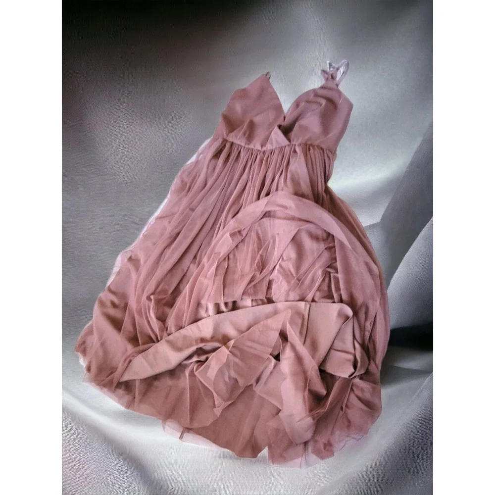 ASOS Sz 8 Mocha Tulle Ballerina‎ Dress Fairy Romantic Goddess Vintage Style - Picture 7 of 11